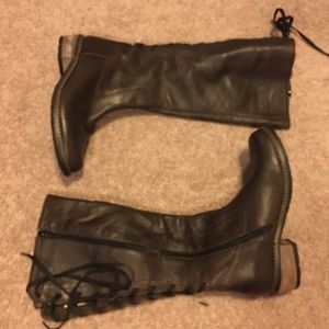 Brown Heeled Leather Boots